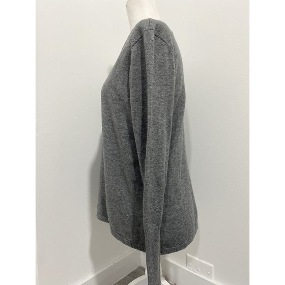 Smartwool Shadow Pine V-Neck Sweater Grey Size Large - Picture 5 of 8